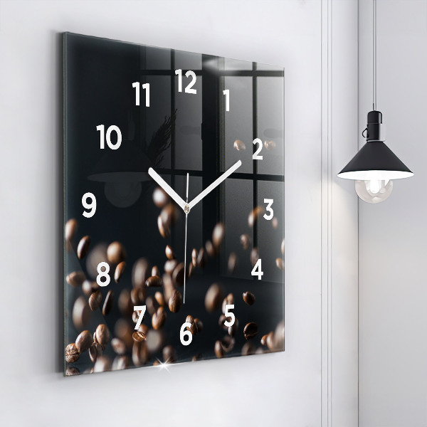 Horloge murale carrée Café en grains
