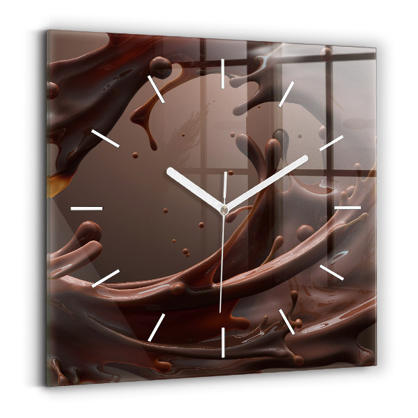 Horloge murale carrée Vagues de cacao