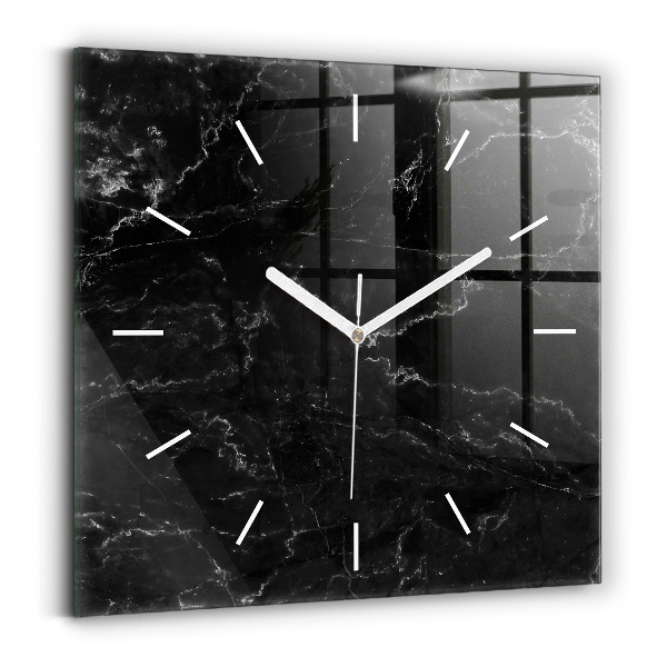Horloge murale carrée marbre noir