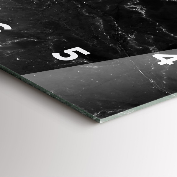 Horloge murale carrée marbre noir