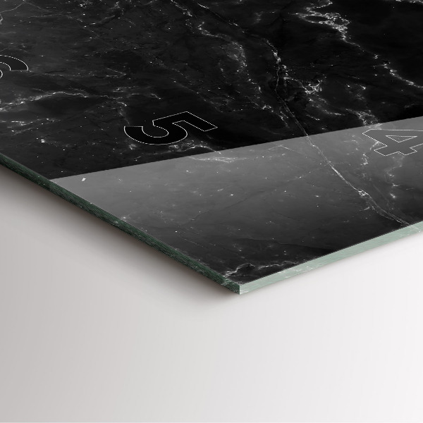 Horloge murale carrée marbre noir