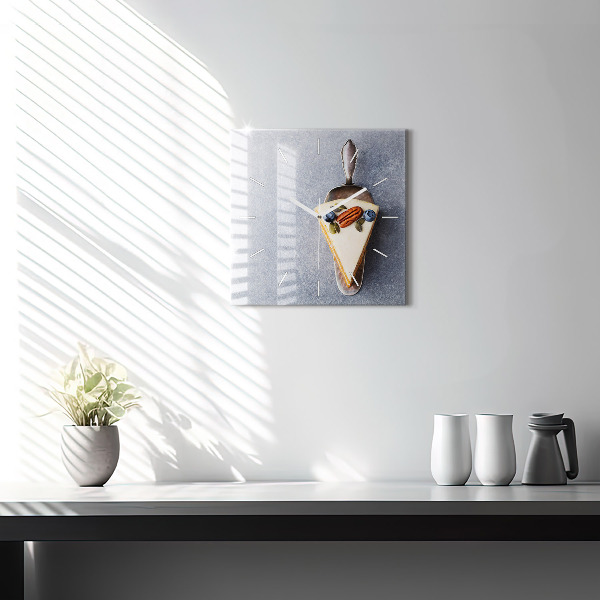 Horloge murale carrée Un morceau de gâteau