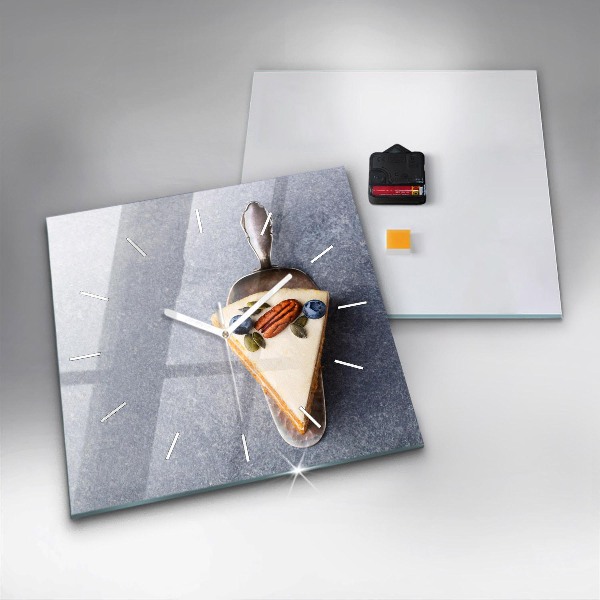 Horloge murale carrée Un morceau de gâteau