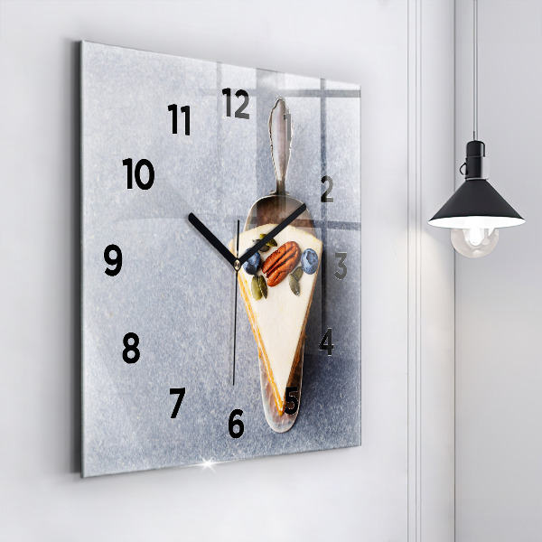 Horloge murale carrée Un morceau de gâteau