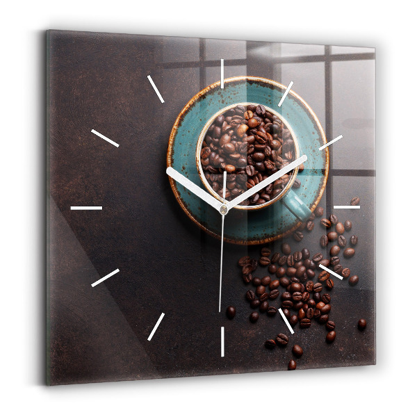 Horloge murale carrée Une tasse de café