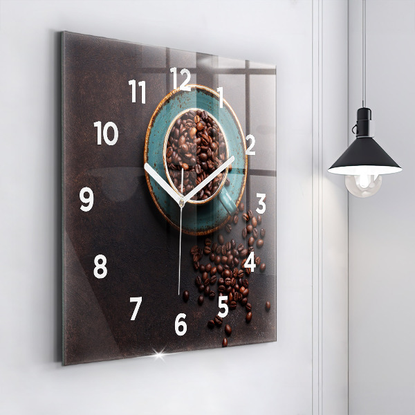 Horloge murale carrée Une tasse de café