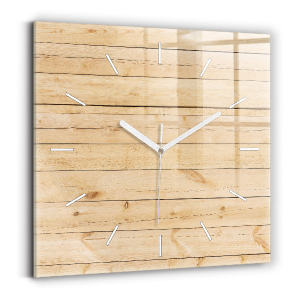 Horloge murale carrée planches de bois