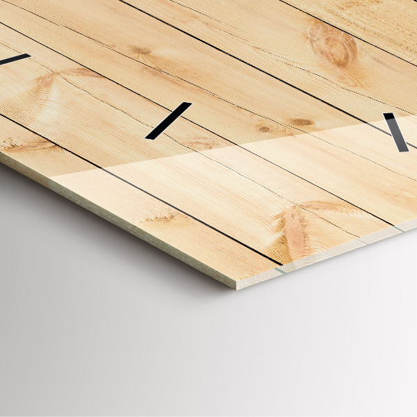 Horloge murale carrée planches de bois