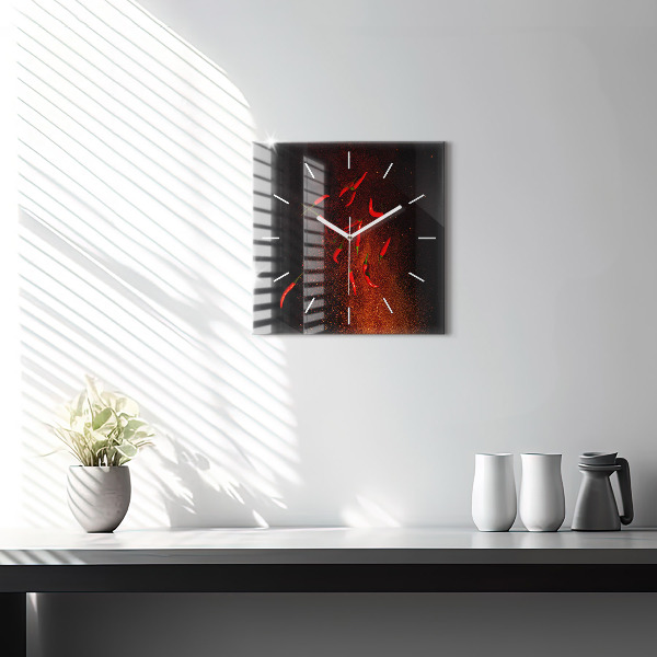 Horloge murale carrée Piments