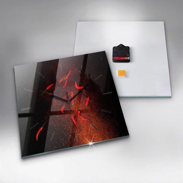 Horloge murale carrée Piments