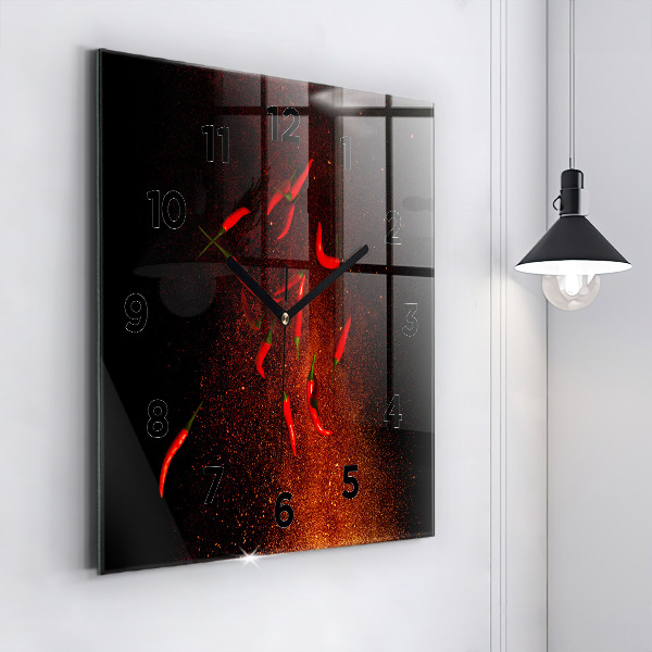 Horloge murale carrée Piments