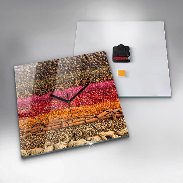 Horloge murale carrée 'Des rangées d''épices'