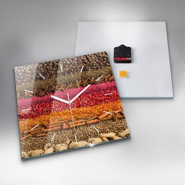 Horloge murale carrée 'Des rangées d''épices'