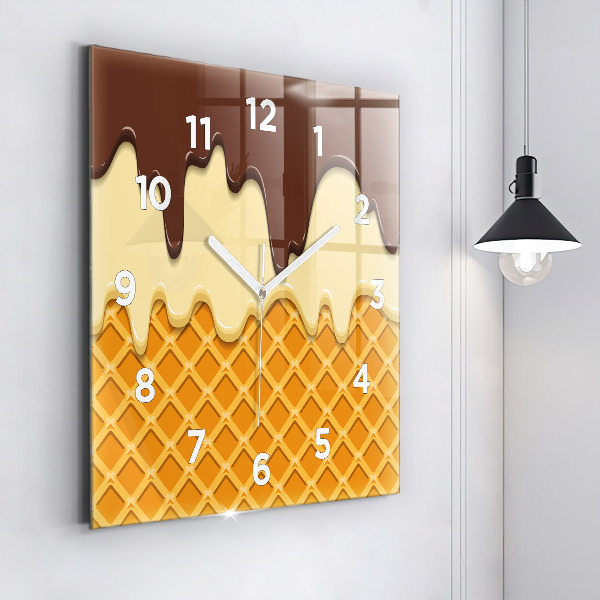 Horloge murale carrée Gaufre et glace