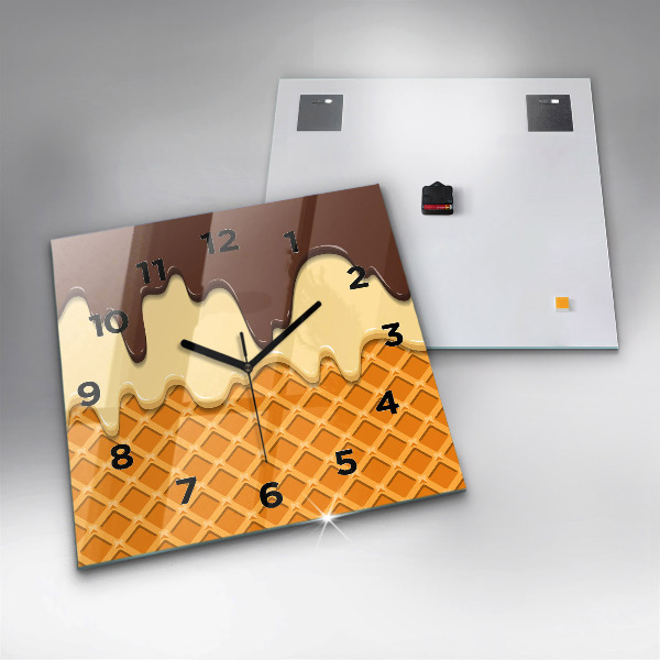 Horloge murale carrée Gaufre et glace