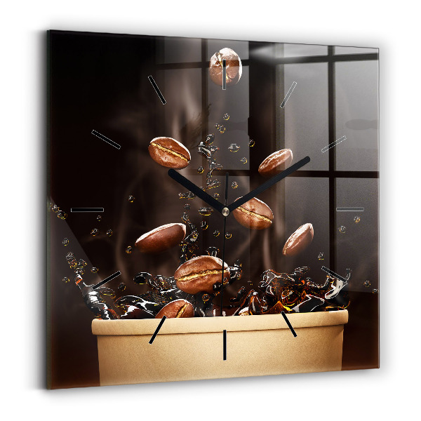 Horloge murale carrée Café chaud