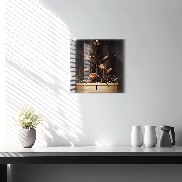 Horloge murale carrée Café chaud