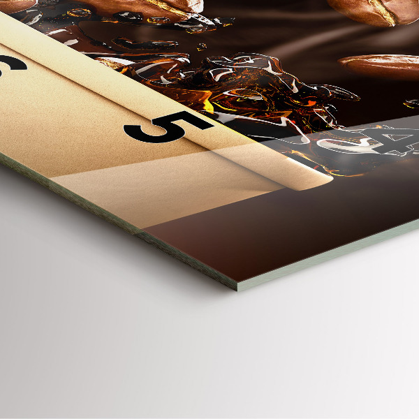 Horloge murale carrée Café chaud