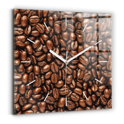 Horloge murale carrée Café en grains