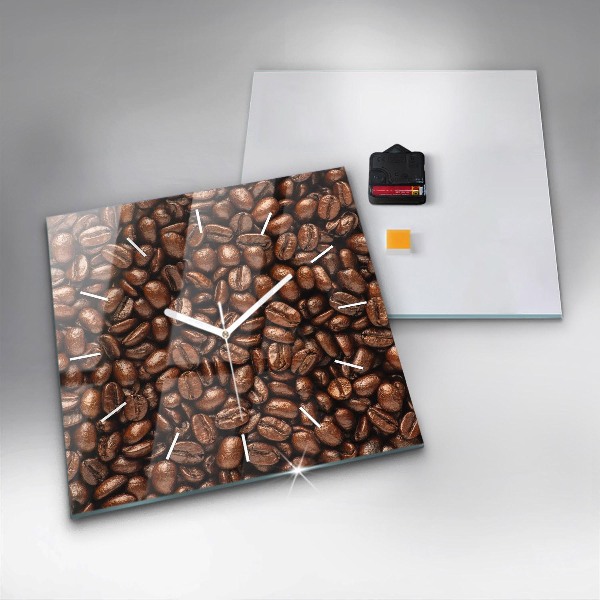 Horloge murale carrée Café en grains