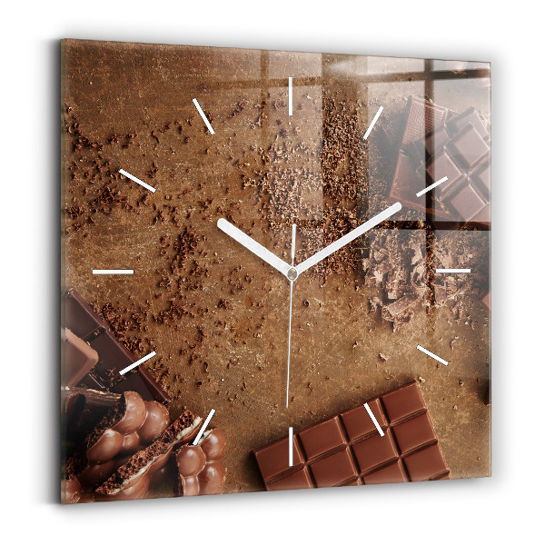 Horloge murale carrée Barres de chocolat