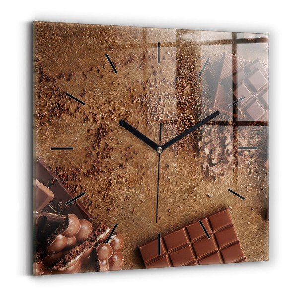 Horloge murale carrée Barres de chocolat