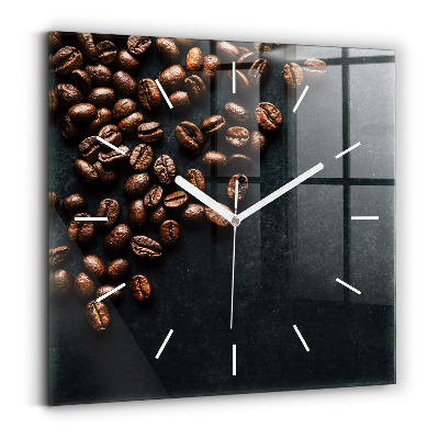 Horloge murale carrée Café en grains