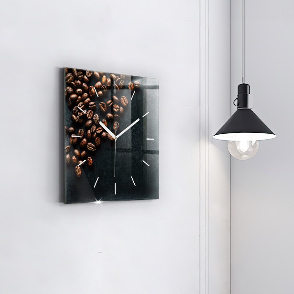 Horloge murale carrée Café en grains