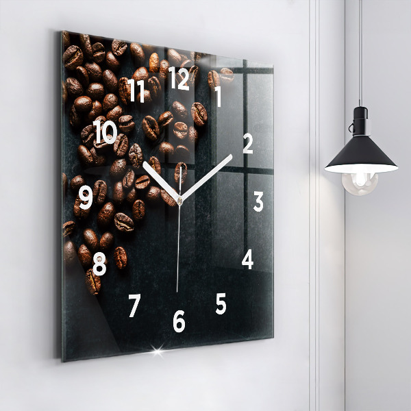 Horloge murale carrée Café en grains