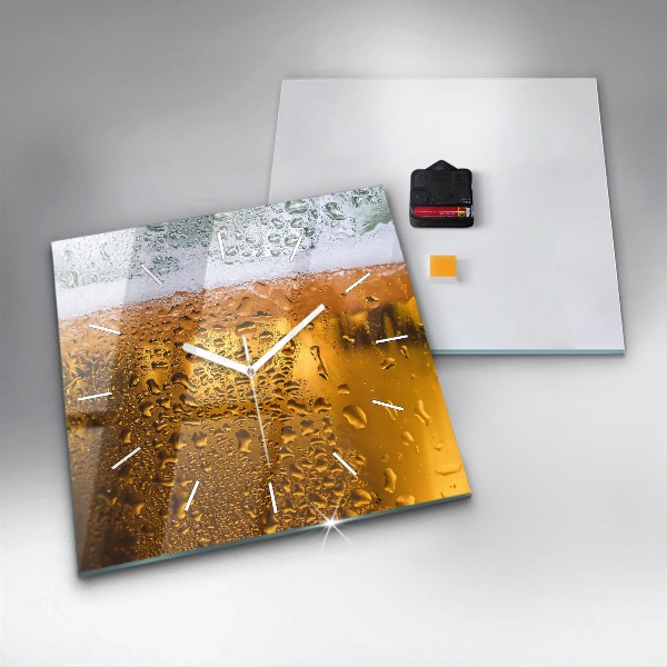 Horloge murale carrée Une chope de bière
