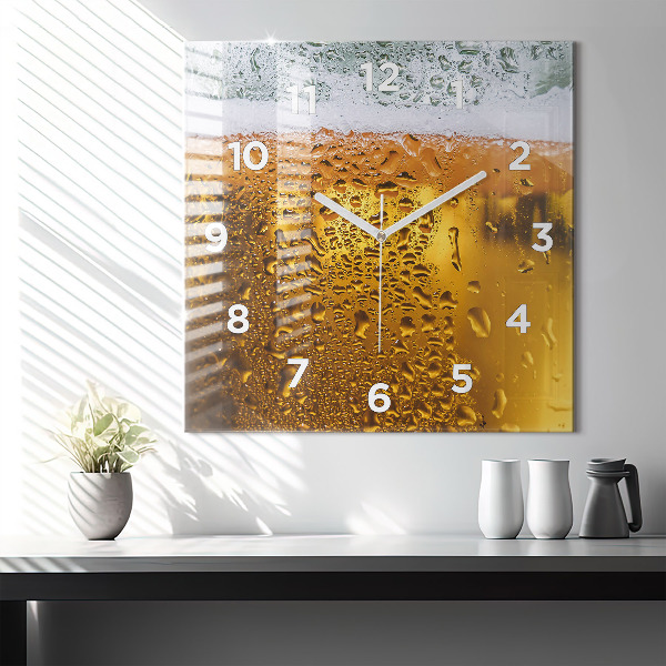 Horloge murale carrée Une chope de bière