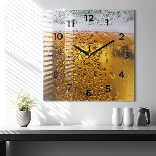 Horloge murale carrée Une chope de bière