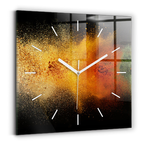Horloge murale carrée Épices dispersées