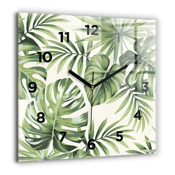 Horloge murale carrée Motif tropical