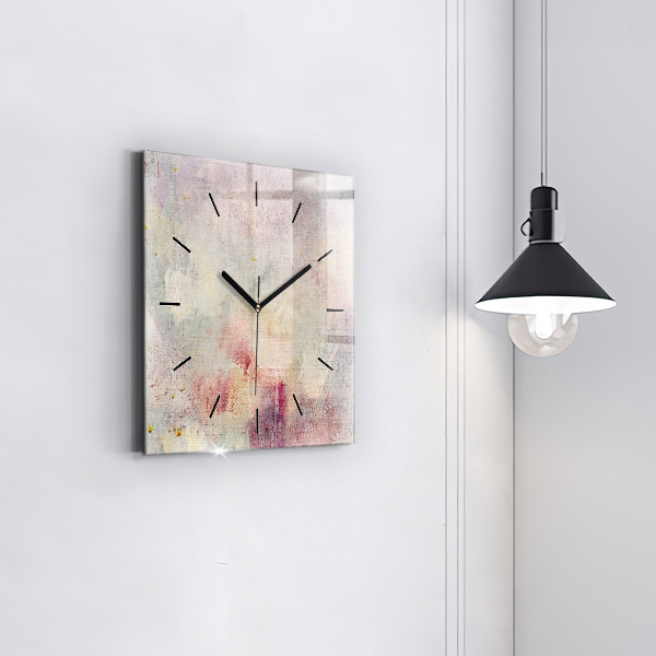 Horloge carrée en verre Abstraction peinte