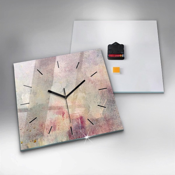 Horloge carrée en verre Abstraction peinte