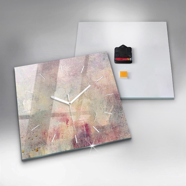Horloge carrée en verre Abstraction peinte