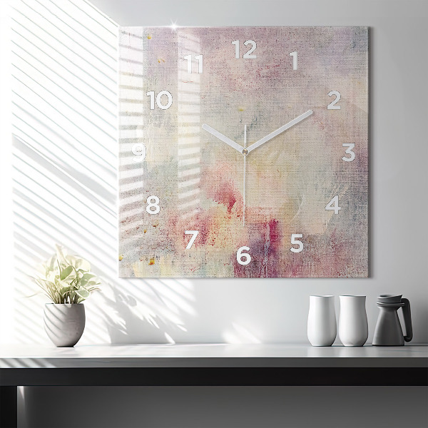Horloge carrée en verre Abstraction peinte