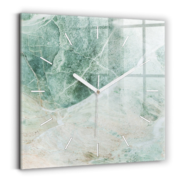 Horloge carrée en verre Texture de pierre de marbre
