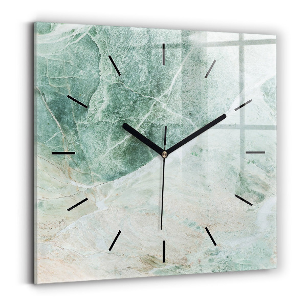 Horloge carrée en verre Texture de pierre de marbre