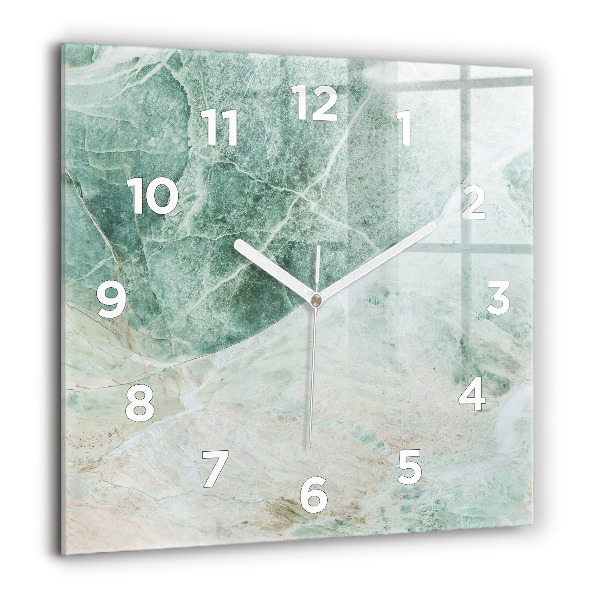 Horloge carrée en verre Texture de pierre de marbre