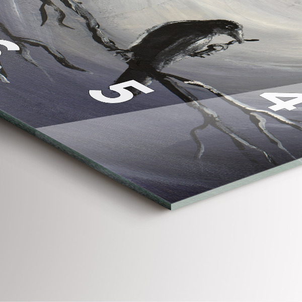 Horloge murale carrée Corbeau au clair de lune