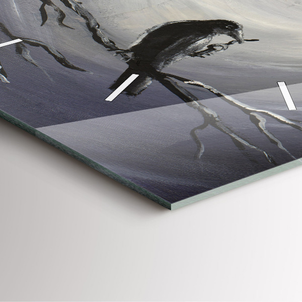 Horloge murale carrée Corbeau au clair de lune