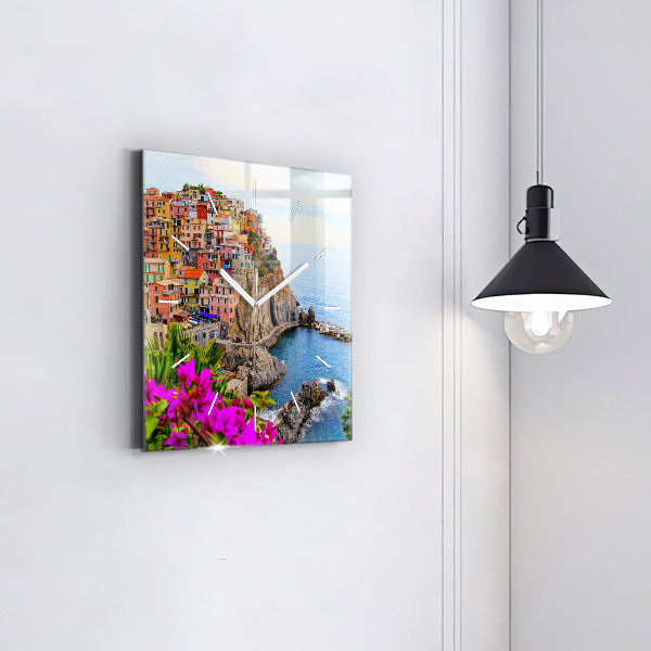Horloge murale carrée Côte des Cinque Terre