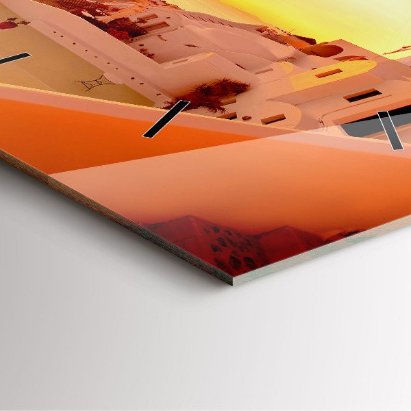 Horloge murale carrée Vieux moulin à vent à Santorin