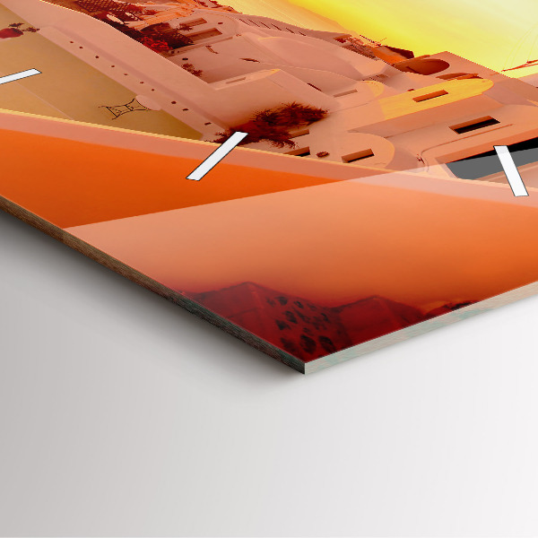 Horloge murale carrée Vieux moulin à vent à Santorin