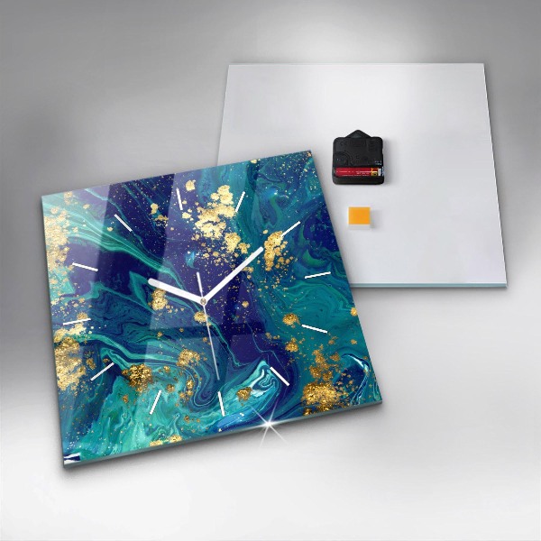 Horloge carrée en verre Abstraction moderne