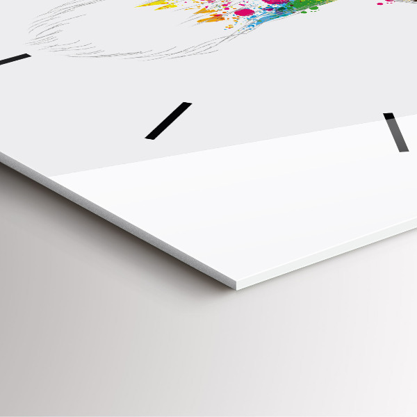 Horloge murale carrée Tête de cerf colorée