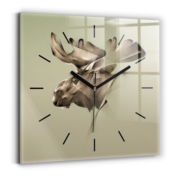 Horloge carrée en verre Orignal graphique