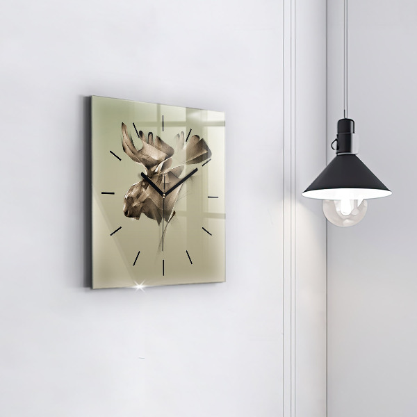 Horloge carrée en verre Orignal graphique